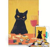 Rompecabezas para Adolescentes de 1000 Piezas: Gato Enojado en una Mesa de póker, Juegos relajantes, análisis y lógica, Regalo de cumpleaños, Regalos de Viaje 38x26cm