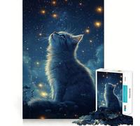 Rompecabezas para Adolescentes de 1000 Piezas Gato Mirando Las Estrellas Bordes impecables Divertido Juego de Habilidad Mental Juego Tranquilo y entretenido para cumpleaños Arte y Juego (50x75cm)