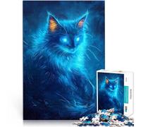 Rompecabezas para Adolescentes de 1000 Piezas Gato neón Alivia el estrés Vacaciones en casa Matar el Tiempo Obra de Arte 38x26cm