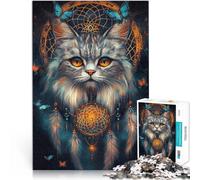 Rompecabezas para Adolescentes de 1000 Piezas Gato Persa mágico de fantasía Juego Familiar para y Gran Regalo para Juegos 75x50cm