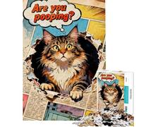 Rompecabezas para Adolescentes de 1000 Piezas Gato Que atraviesa una página de cómic Rompecabezas para Adultos Juegos Divertidos Carrera de Velocidad Manual Interacción Entre Padres e Hijos (50x75cm)