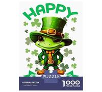 Rompecabezas para Adolescentes De 1000 Piezas Gecko Saint Patricks Day Rompecabezas para Adultos Juguete Decoración De Pared Carrera De Velocidad Manual Desafío Educativo 38x26cm/1000pcs