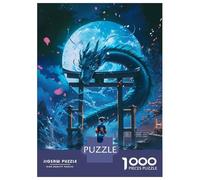 Rompecabezas para Adolescentes De 1000 Piezas Geisha and Blue Dragon Rompecabezas para Adultos Juegos Relajantes Desafío Difícil Cumpleaños 70x50cm/1000pcs