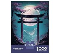 Rompecabezas para Adolescentes De 1000 Piezas Geisha Moonlit Torii Rompecabezas Juguetes DIY Alivia El Estrés Interacción Entre Padres E Hijos 70x50cm/1000pcs