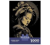 Rompecabezas para Adolescentes De 1000 Piezas Geisha Portrait in Gold and Black Rompecabezas para Adultos Juguete Decoración De Pared Carrera De Velocidad Manual Desafío Educativo 38x26cm/1000pcs