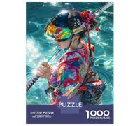 Rompecabezas para Adolescentes De 1000 Piezas Geisha with Sword Rompecabezas para Adultos Juegos Familiares Corte De Precisión Regalos Y Cumpleaños Únicos 38x26cm/1000pcs