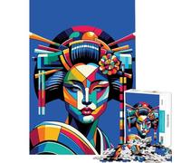 Rompecabezas para Adolescentes de 1000 Piezas Geisha WPAP Pop Art Juguetes adictivos para Cultivar la Paciencia Juego de ingenio Decoración Perfecta Regalo Divertido (Tamaño 38x52cm)