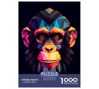 Rompecabezas para Adolescentes De 1000 Piezas Geometric Style Chimpanzee Rompecabezas para Adultos Juegos Relajantes para La Diversión Familiar 70x50cm/1000pcs