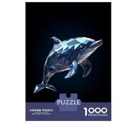 Rompecabezas para Adolescentes De 1000 Piezas Geometric Style Dolphin Rompecabezas para Adultos Juguete Decoración De Pared Regalo De Cumpleaños Juego Desafiante Regalos 38x26cm/1000pcs