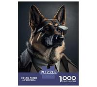 Rompecabezas para Adolescentes De 1000 Piezas German Shepherd Mafia Boss Rompecabezas Juegos Relajantes Pero Divertidos Y Humorísticos Cumpleaños 52x38cm/1000pcs