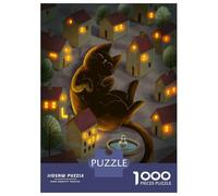 Rompecabezas para Adolescentes De 1000 Piezas Giant Cat in The Village Rompecabezas para Adolescentes Juegos Relajantes Regalos para Mujeres Diversión En Casa Actividades, 70x50cm/1000pcs