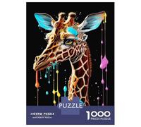 Rompecabezas para Adolescentes De 1000 Piezas Giraffe Colorful Art Print Rompecabezas para Adultos Juego Familiar Regalos para Mujeres Cumpleaños Y Navidad 52x38cm/1000pcs