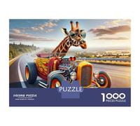 Rompecabezas para Adolescentes De 1000 Piezas Giraffe Hot Rod Road Trip Rompecabezas para Adultos Juguete Decoración De Pared Regalo De Cumpleaños Juego Desafiante Regalos 70x50cm/1000pcs