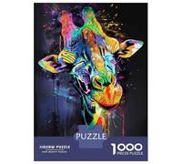 Rompecabezas para Adolescentes De 1000 Piezas Giraffe Popart Painting Rompecabezas para Adultos Juego De Ingenio para Mejorar La Memoria Actividades Divertidas En Casa 52x38cm/1000pcs