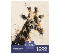 Rompecabezas para Adolescentes De 1000 Piezas Giraffe Profile Painting Rompecabezas Juguetes DIY Alivia El Estrés Interacción Entre Padres E Hijos 38x26cm/1000pcs