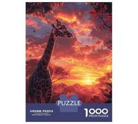 Rompecabezas para Adolescentes De 1000 Piezas Giraffe Savanna Sunset Rompecabezas para Adultos Juego De Ingenio Decoración De Pared Difícil Y Desafiante 70x50cm/1000pcs
