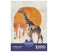 Rompecabezas Para Adolescentes De 1000 Piezas Giraffe Sunset Poster, Picture, Metal Print, Paint by Tesiga Rompecabezas Para Adultos Juegos Relajantes Regalos Para Mujeres Ayuda A Ejercitar El Cerebro