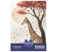 Rompecabezas para Adolescentes De 1000 Piezas Giraffe Under A Blooming Tree Rompecabezas DIY Juguetes Vacaciones En Casa Matar El Tiempo Cumpleaños Y Navidad 52x38cm/1000pcs