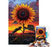Rompecabezas para Adolescentes de 1000 Piezas Girasol al Atardecer Rompecabezas para Adultos Juguete Decoración de Pared Pero Divertido y humorístico Actividades para el hogar (Tamaño 38x26cm)