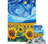 Rompecabezas para Adolescentes de 1000 Piezas Girasol Vangogh Rompecabezas para Adultos Juego de ingenio Regalos para Mujeres Ofertas como Regalos para Toda la Familia (Tamaño 38x52cm)