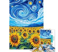 Rompecabezas para Adolescentes de 1000 Piezas Girasol Vangogh Rompecabezas para Adultos Juguetes antiestrés Pero Divertidos y humorísticos Interacción Entre Padres e Hijos (Tamaño 50x75cm)