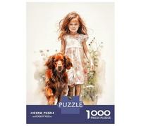 Rompecabezas para Adolescentes De 1000 Piezas Girl and Irish Setter Rompecabezas para Adolescentes Juegos Relajantes Regalos para Mujeres Diversión En Casa Actividades, 38x26cm/1000pcs