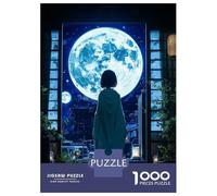 Rompecabezas para Adolescentes De 1000 Piezas Girl Gazing at The Moon Rompecabezas para Adultos Juego Práctico Pero Divertido Y Humorístico Regalo De Cumpleaños, Regalos, 52x38cm/1000pcs