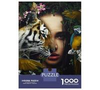 Rompecabezas para Adolescentes De 1000 Piezas Girl with Animals Poster Rompecabezas para Adultos Juegos Divertidos Decoración De Pared 38x26cm/1000pcs