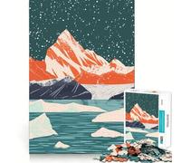 Rompecabezas para Adolescentes de 1000 Piezas Glaciar de Alaska,Arte de la Naturaleza,Corte Premium,Divertido,Juego Inteligente,Regalo,Tiempo de Juego fácil,Pieza de Arte navideña (50x75cm)