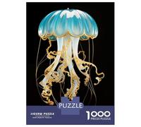 Rompecabezas para Adolescentes De 1000 Piezas Glass Jellyfish Sculpture Rompecabezas Juego De Ingenio Decoración Perfecta Regalos Y Cumpleaños Únicos 70x50cm/1000pcs