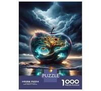 Rompecabezas para Adolescentes De 1000 Piezas Glowing Apple Tree Ocean Wave Rompecabezas para Adultos Juegos Relajantes Regalos De Cumpleaños para Amigos Y Familiares 52x38cm/1000pcs