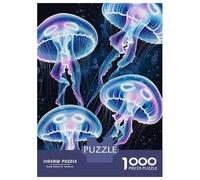 Rompecabezas para Adolescentes De 1000 Piezas Glowing Jellyfish in Deep Blue Water Rompecabezas para Adultos Juegos Divertidos Desafío Difícil Regalo De Cumpleaños, Regalos, 70x50cm/1000pcs