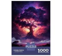 Rompecabezas para Adolescentes De 1000 Piezas Glowing Tree Wall Art Print Rompecabezas para Adultos Juegos Relajantes Decoración Perfecta Cumpleaños Y Navidad 70x50cm/1000pcs