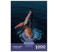 Rompecabezas para Adolescentes De 1000 Piezas Glowing Whale Breaching Dark Ocean Rompecabezas para Adultos Juegos Relajantes Una Obra De Arte Cumpleaños 70x50cm/1000pcs
