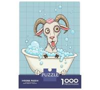 Rompecabezas para Adolescentes De 1000 Piezas Goat in Bathtub with Soap Rompecabezas para Adolescentes Juego Familiar Desafío Difícil Cumpleaños Y Navidad 38x26cm/1000pcs