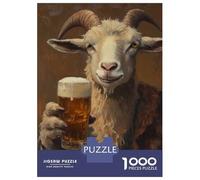 Rompecabezas para Adolescentes De 1000 Piezas Goat with Beer Rompecabezas para Adultos Juegos Familiares Alivia El Estrés Regalos De Cumpleaños Y Únicos 70x50cm/1000pcs