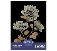 Rompecabezas Para Adolescentes De 1000 Piezas Golden Floral Illustration on Black Background Rompecabezas Para Adolescentes Juegos Relajantes Para La Diversión Familiar Juego Desafiante Regalos 52x38c