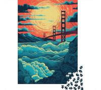 Rompecabezas para Adolescentes De 1000 Piezas Golden Gate Bridge Sunset-2 Rompecabezas para Adultos Juego De Ingenio Regalos para Mujeres Desafiante De Completar 52x38cm/1000pcs