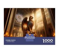 Rompecabezas para Adolescentes De 1000 Piezas Golden Griffin Statue in Cathedral Rompecabezas para Adultos Juguetes Antiestrés Arte De Pared Regalos De Cumpleaños Y Únicos 70x50cm/1000pcs