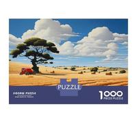 Rompecabezas para Adolescentes De 1000 Piezas Golden Harvest Fields with Tree Rompecabezas para Adultos Juego De Ingenio para Mejorar La Memoria Actividades Divertidas En Casa 52x38cm/1000pcs