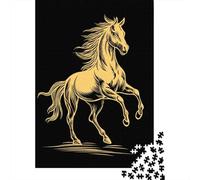 Rompecabezas para Adolescentes De 1000 Piezas Golden Horse Statue Decor Rompecabezas para Adolescentes Juegos Relajantes para La Diversión Familiar Juego Desafiante Regalos 70x50cm/1000pcs