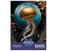 Rompecabezas para Adolescentes De 1000 Piezas Golden Jellyfish Kintsugi Rompecabezas para Adultos Juego De Ingenio para Mejorar La Memoria Actividades Divertidas En Casa 52x38cm/1000pcs