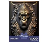 Rompecabezas para Adolescentes De 1000 Piezas Golden Metal Gorilla Rompecabezas para Adultos Juguetes Antiestrés Regalo De Cumpleaños Cumpleaños 70x50cm/1000pcs