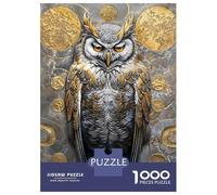 Rompecabezas para Adolescentes De 1000 Piezas Golden Owl Guardian Majesty Rompecabezas para Adultos Juguetes De Bricolaje Una Obra De Arte Diversión En Casa Actividades, 38x26cm/1000pcs