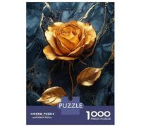Rompecabezas para Adolescentes De 1000 Piezas Golden Rose on Marble Rompecabezas para Adultos Juguetes Antiestrés Decoración De Pared Interacción Entre Padres E Hijos 38x26cm/1000pcs