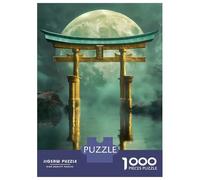 Rompecabezas para Adolescentes De 1000 Piezas Golden Torii Gate Under Moon Rompecabezas para Adultos Juguetes Antiestrés Decoración De Pared Interacción Entre Padres E Hijos 52x38cm/1000pcs