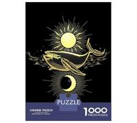 Rompecabezas para Adolescentes De 1000 Piezas Golden Whale Flying in Sky Rompecabezas para Adultos Juguete Decoración De Pared Desafío Difícil 70x50cm/1000pcs