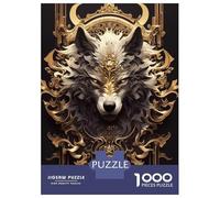 Rompecabezas para Adolescentes De 1000 Piezas Golden White King Wolf Rompecabezas para Adultos Juguetes Antiestrés Regalo De Cumpleaños para Cumpleaños, Navidad 38x26cm/1000pcs