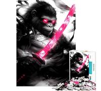 Rompecabezas para Adolescentes de 1000 Piezas Gorila Samurái Guerrero Animal Family Game Toys Juegos Educativos Regalos para Mujeres Hombres y Toda la Familia (Tamaño 38x26cm)