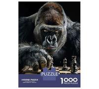 Rompecabezas para Adolescentes De 1000 Piezas Gorilla Chess Rompecabezas para Adultos Juego Práctico Una Obra De Arte Cumpleaños 52x38cm/1000pcs